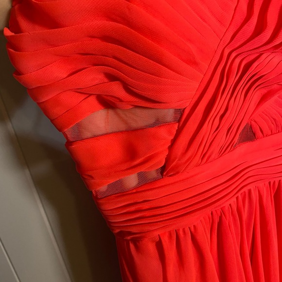 Hailey Logan Adrianna Papell Neon Homecoming Dress Size 7/8 Ruched Chiffon - Picture 5 of 15